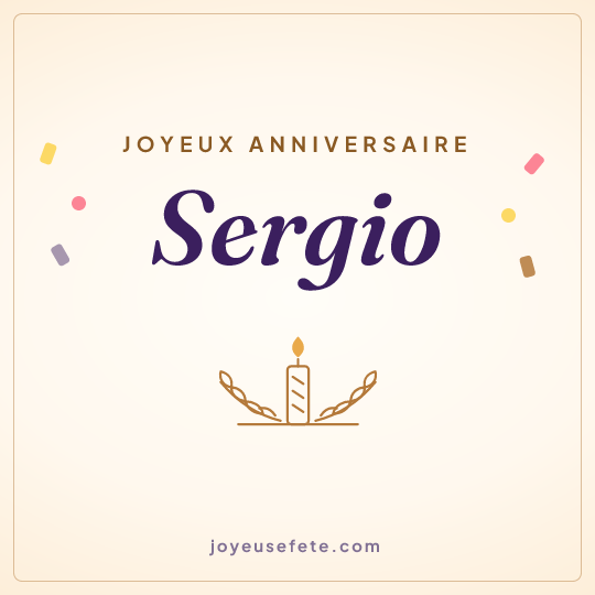 Image carrée « Joyeux anniversaire Sergio » pour WhatsApp