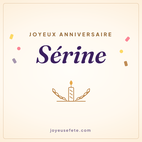 Image carrée « Joyeux anniversaire Sérine » pour WhatsApp
