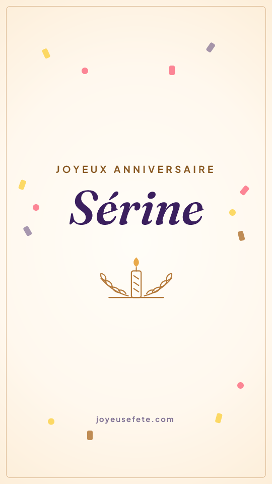 Image « Joyeux anniversaire Sérine » au format story