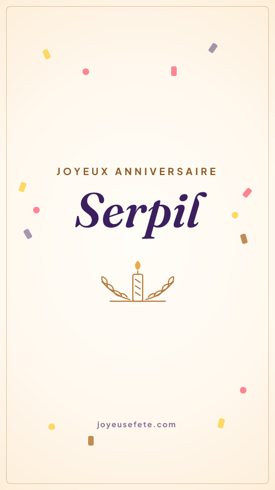 Image « Joyeux anniversaire Serpil » au format story
