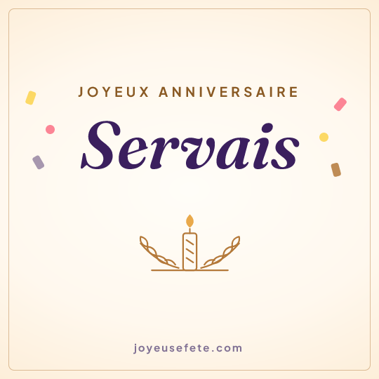 Image carrée « Joyeux anniversaire Servais » pour WhatsApp