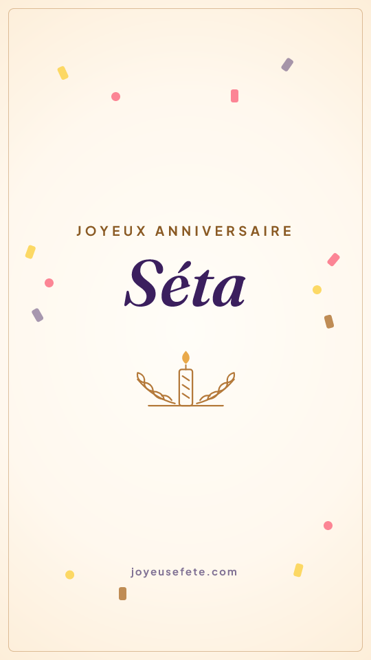 Image « Joyeux anniversaire Séta » au format story