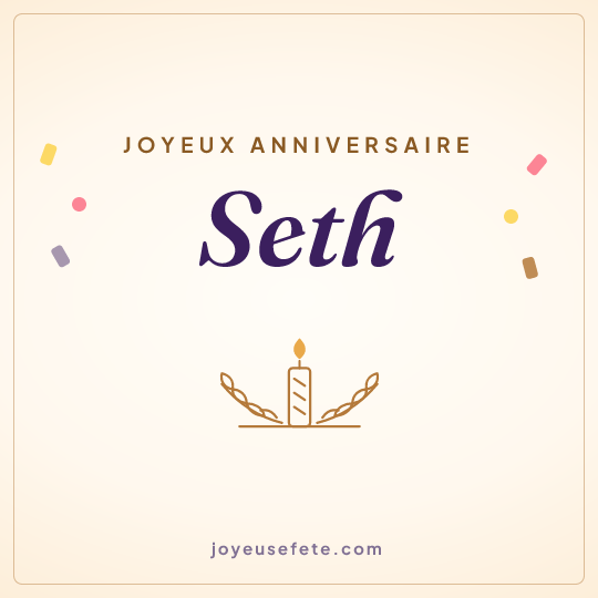 Image carrée « Joyeux anniversaire Seth » pour WhatsApp