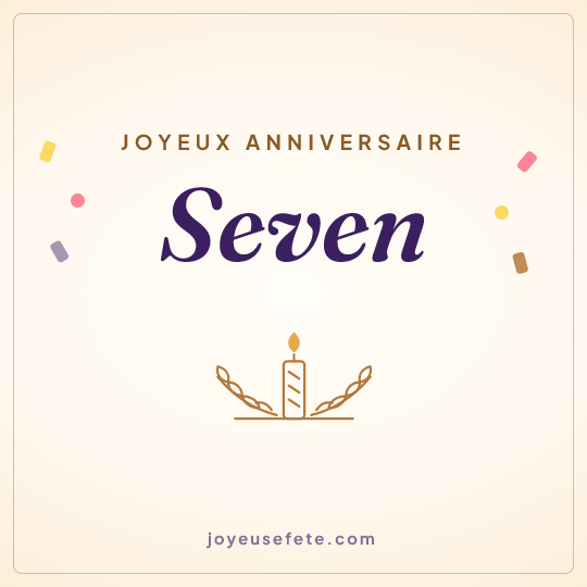 Image carrée « Joyeux anniversaire Seven » pour WhatsApp