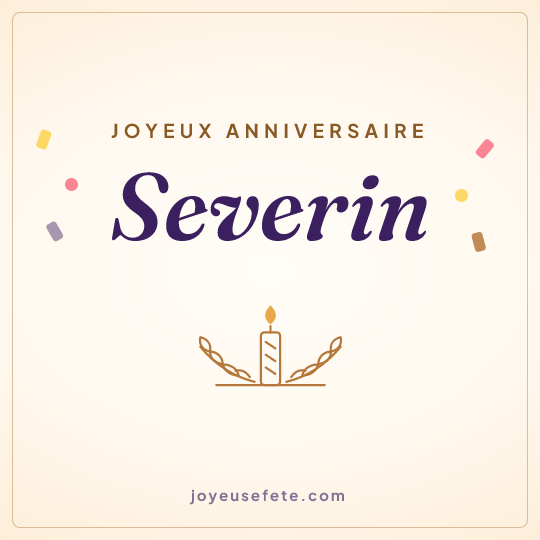 Image carrée « Joyeux anniversaire Severin » pour WhatsApp
