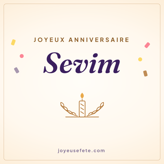 Image carrée « Joyeux anniversaire Sevim » pour WhatsApp