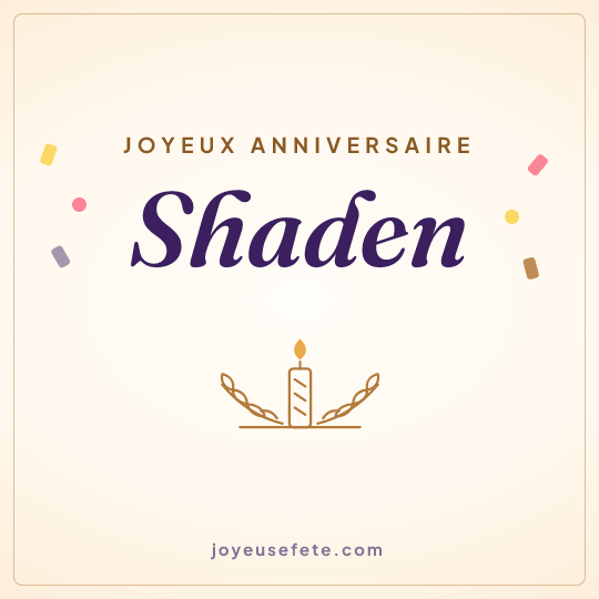 Image carrée « Joyeux anniversaire Shaden » pour WhatsApp