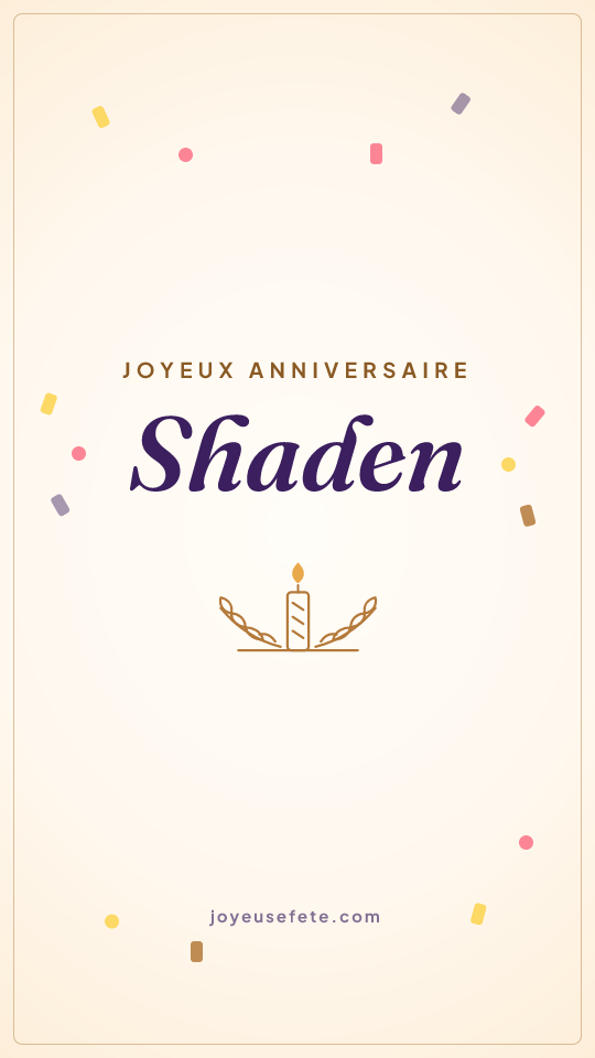 Image « Joyeux anniversaire Shaden » au format story