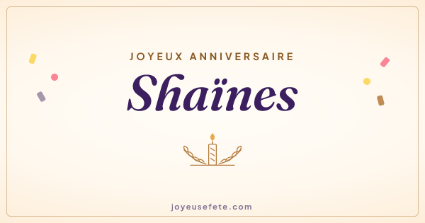 Image « Joyeux anniversaire Shaïnes » au format large