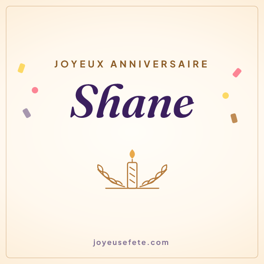 Image carrée « Joyeux anniversaire Shane » pour WhatsApp