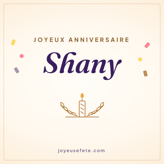 Image carrée « Joyeux anniversaire Shany » pour WhatsApp