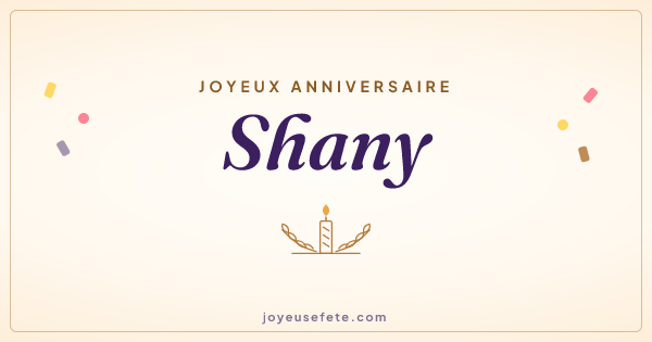 Image « Joyeux anniversaire Shany » au format large