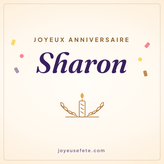 Image carrée « Joyeux anniversaire Sharon » pour WhatsApp