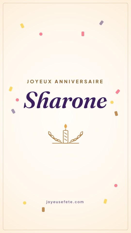 Image « Joyeux anniversaire Sharone » au format story