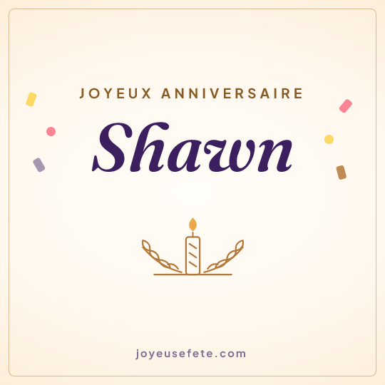 Image carrée « Joyeux anniversaire Shawn » pour WhatsApp