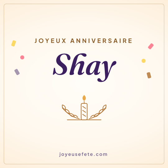 Image carrée « Joyeux anniversaire Shay » pour WhatsApp