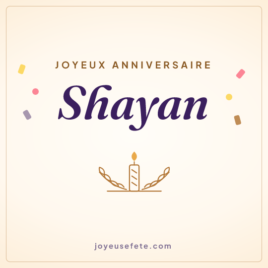 Image carrée « Joyeux anniversaire Shayan » pour WhatsApp