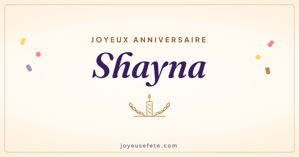 Image « Joyeux anniversaire Shayna » au format large