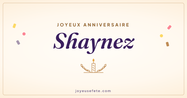 Image « Joyeux anniversaire Shaynez » au format large