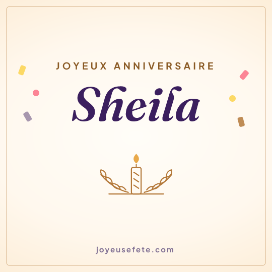 Image carrée « Joyeux anniversaire Sheila » pour WhatsApp
