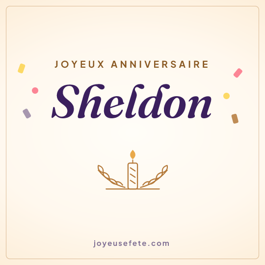 Image carrée « Joyeux anniversaire Sheldon » pour WhatsApp