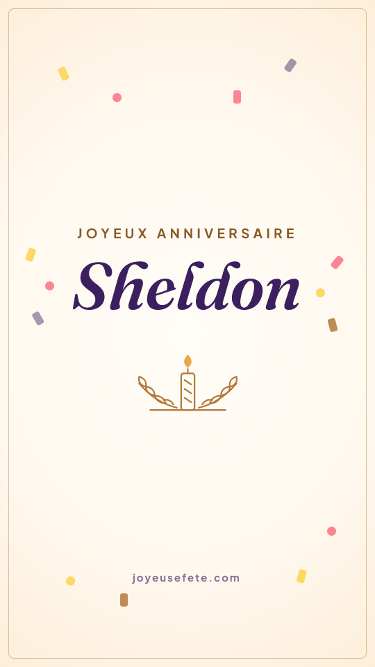 Image « Joyeux anniversaire Sheldon » au format story