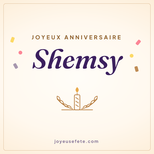 Image carrée « Joyeux anniversaire Shemsy » pour WhatsApp