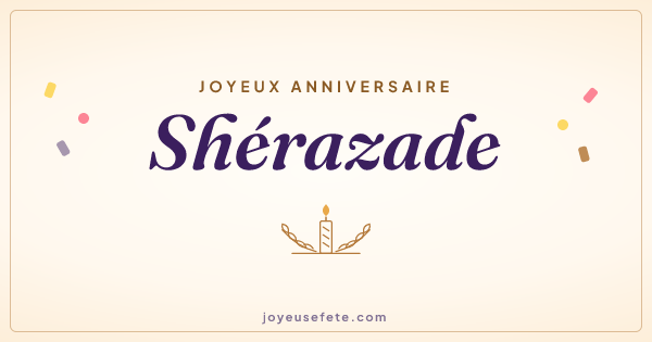 Image « Joyeux anniversaire Shérazade » au format large