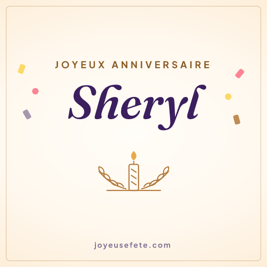 Image carrée « Joyeux anniversaire Sheryl » pour WhatsApp