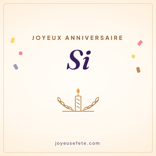 Image carrée « Joyeux anniversaire Si » pour WhatsApp