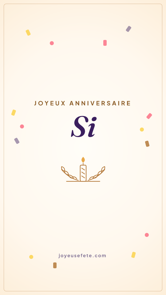 Image « Joyeux anniversaire Si » au format story