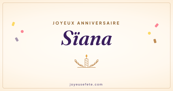 Image « Joyeux anniversaire Sïana » au format large
