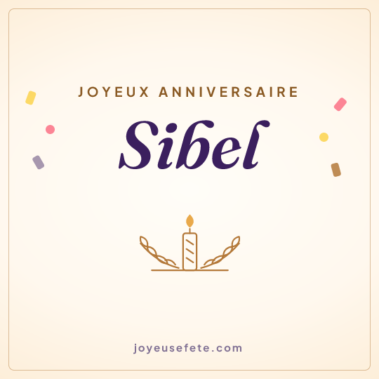 Image carrée « Joyeux anniversaire Sibel » pour WhatsApp
