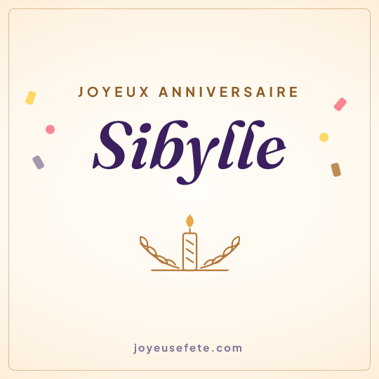Image carrée « Joyeux anniversaire Sibylle » pour WhatsApp