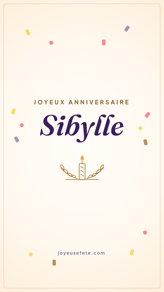 Image « Joyeux anniversaire Sibylle » au format story