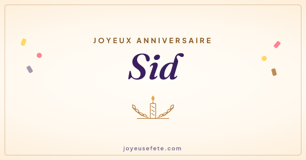 Image « Joyeux anniversaire Sid » au format large