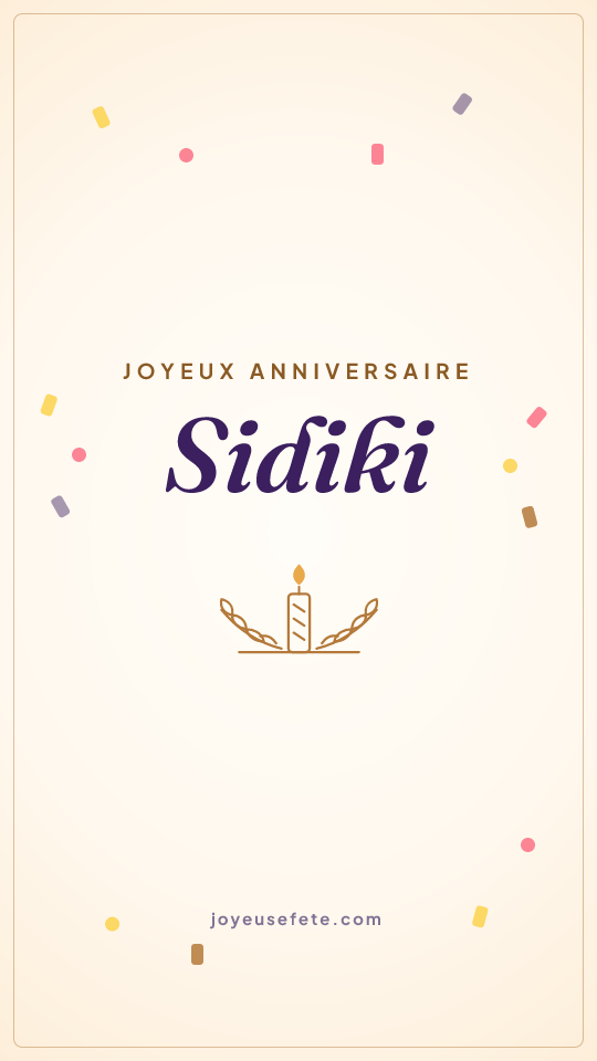 Image « Joyeux anniversaire Sidiki » au format story