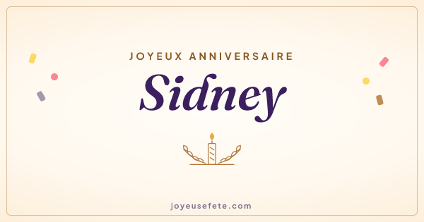 Image « Joyeux anniversaire Sidney » au format large