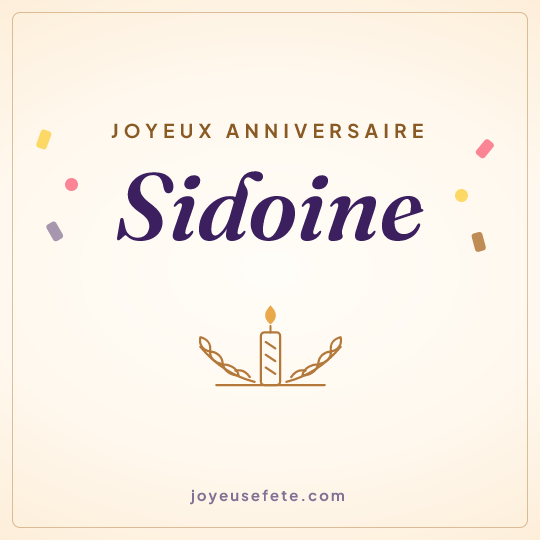 Image carrée « Joyeux anniversaire Sidoine » pour WhatsApp