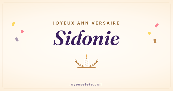Image « Joyeux anniversaire Sidonie » au format large