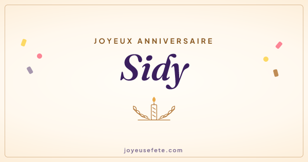 Image « Joyeux anniversaire Sidy » au format large