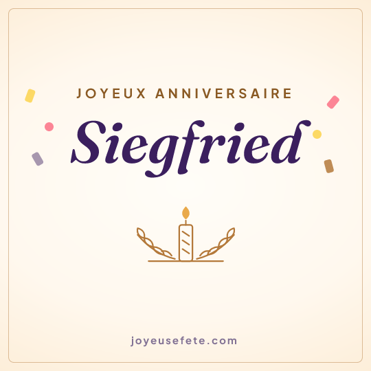 Image carrée « Joyeux anniversaire Siegfried » pour WhatsApp