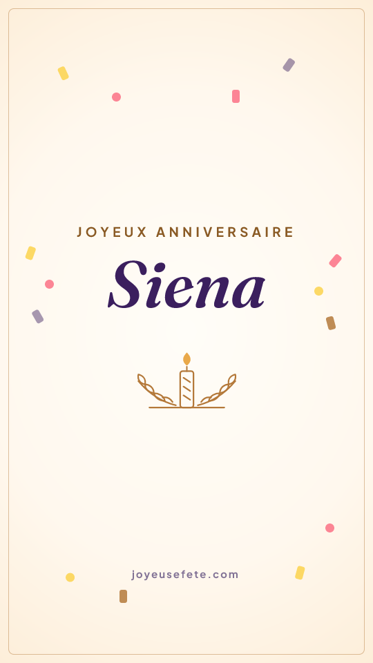 Image « Joyeux anniversaire Siena » au format story