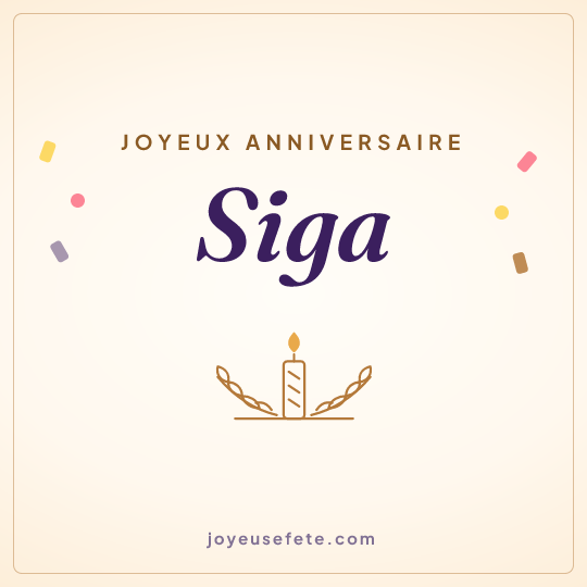 Image carrée « Joyeux anniversaire Siga » pour WhatsApp