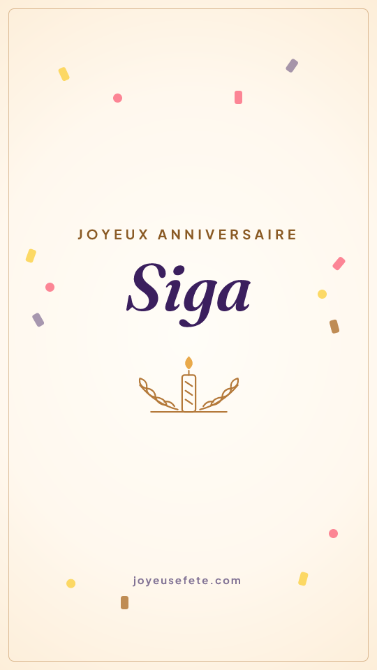Image « Joyeux anniversaire Siga » au format story