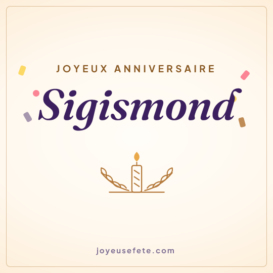 Image carrée « Joyeux anniversaire Sigismond » pour WhatsApp