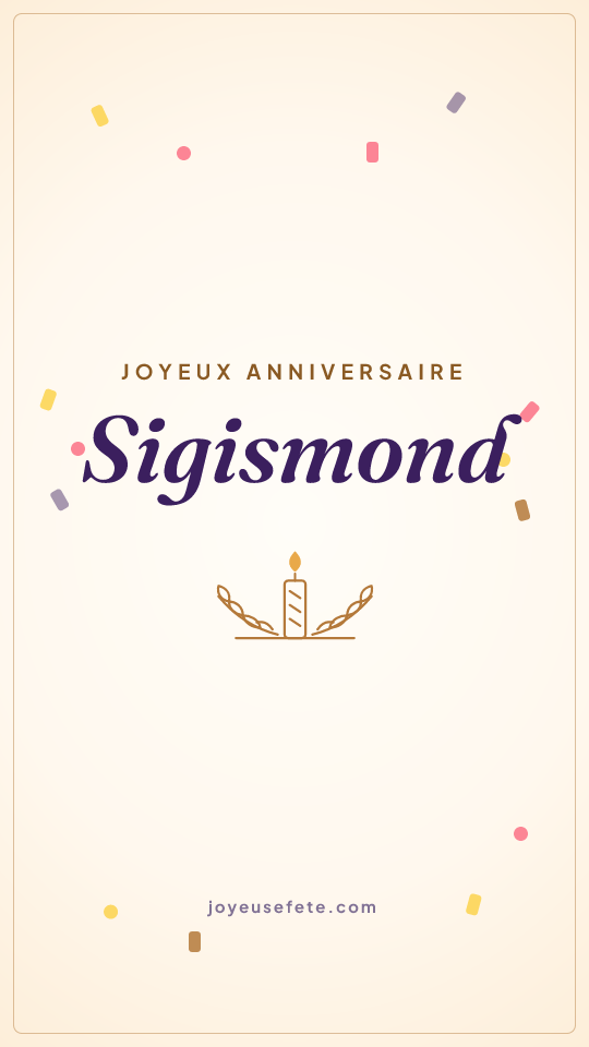 Image « Joyeux anniversaire Sigismond » au format story
