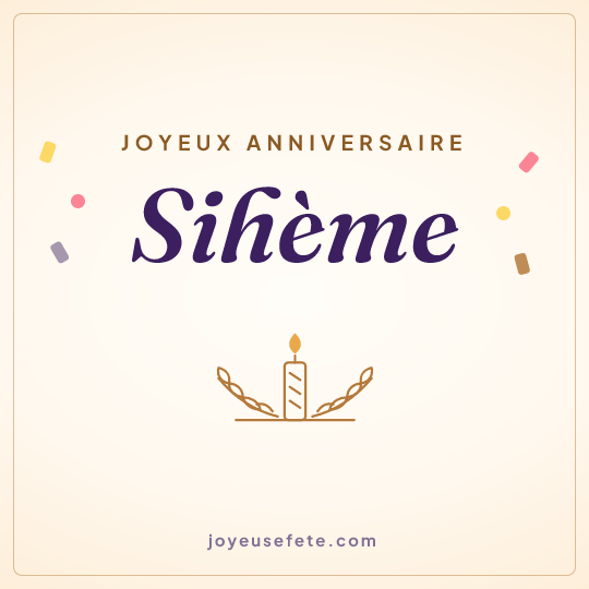 Image carrée « Joyeux anniversaire Sihème » pour WhatsApp