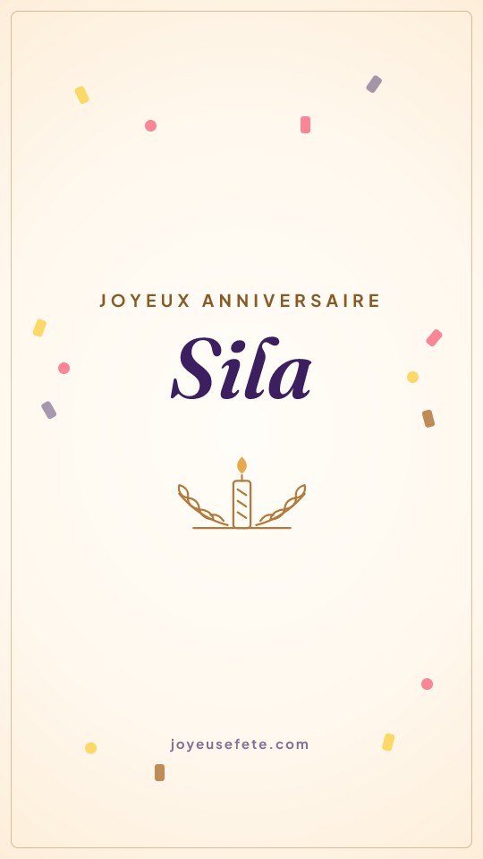 Image « Joyeux anniversaire Sila » au format story