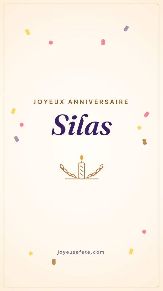Image « Joyeux anniversaire Silas » au format story
